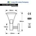 Outdoor Garden Black Finish Stainless Steel Security Wall Light IP44 ZLC049 