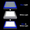 18w Square LED Ceiling Light Cool White with Blue Ambient Ring Surface Mount 