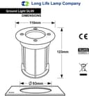 Outdoor Ground Walk Over Recessed Light Round IP67 Waterproof GL09K