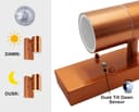 Single Outdoor Wall Light Dusk Till Dawn Sensor Copper Finish IP65 ZLC097CDTD