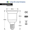 E14 to E27 Light Bulb Base Socket Converter Adaptor 
