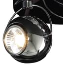 Gloss Black Chrome 3 Way Adjustable Eyeball Ceiling Spotlight GU10