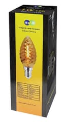 1w LED Twisted Candle E14 Vintage Light Bulb Smoke Glass 