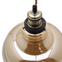 Vintage Glass Bowl Pendant Light Shade Smoked Antique Brass 
