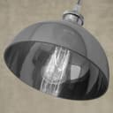 Industrial Vintage Glass Pendant Ceiling Light Shade Smoke Grey 