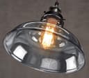 Modern Vintage Shadow Glass Light Shade Smoked Ceiling Lamp 
