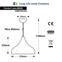 Black Lamp Shade Ceiling Pendant Light Metal Dome Matt Finish 