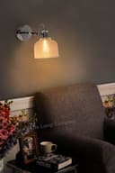 Polished Chrome Adjustable Vintage Wall Light Impressed Pattern 