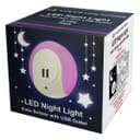 1w Pink LED Night Light 2 USB Ports Automatic Sensor Dusk To Dawn A78B