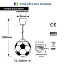 Novelty Football Ceiling Light Shade Pendant Red and White E27
