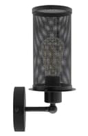 Vintage Scone Wall Light Black Metal Mesh 