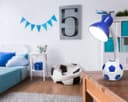Retro Football Desk Lamp Flexible Blue and White