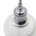 Vintage Chrome Pendant Light Shade Pressed Pattern Glass Bowl 