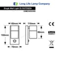 Black PIR Stainless Steel Single Outdoor Wall Light With Movement Sensor Down ZLC037DSEN