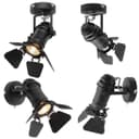 4w Black Industrial Flush Mount Single Adjustable Ceiling Or Wall Spotlight 