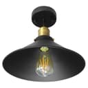 Modern Vintage Industrial Flush Mount Brass Black Scone Ceiling Light Shade