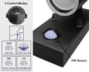 Black PIR Stainless Steel Single Outdoor Wall Light With Movement Sensor Down ZLC037DSEN