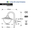  7w Outdoor Garden LED Wall Light Lantern Shade Black with Opaque Cover ZLC317