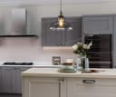 Modern Vintage Shadow Glass Light Shade Smoked Ceiling Lamp 