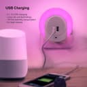 1w Pink LED Night Light 2 USB Ports Automatic Sensor Dusk To Dawn A78B