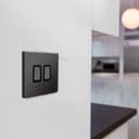 Double Light Switch 2 Gang 2 Way Black Nickel