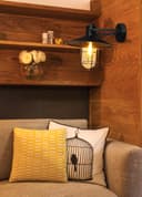 Vintage Industrial Nautical Fishermans Black Cage Wall Light Lampshade WD043