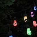 10 Bulb 10M Outdoor LED Festoon String Lights Coloured Vintage Bulbs