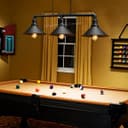 Industrial Suspended Ceiling Pendant 3 Lamp Black Metal Vintage Light Fitting 
