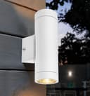 Matt White Stainless Steel Double Outdoor Wall Light ZLC054W  