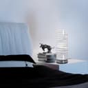 Mirror Chrome Cylinder Desk Lamp 3D Spiral Effect Glass Bedside and Table Lamp CL003