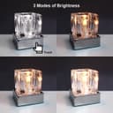 Ambient Glass Cube Touch Dimmable Table Lamp Chrome Base with Free G9 25w Bulb 