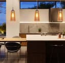 Vintage Pendant Light Fitting Chrome Spiral Retro Glass Ceiling Light Shade Smoked Amber 