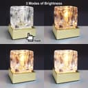 Ambient Glass Ice Cube Touch Dimmable Table Lamp Gold Base with G9 Bulb 