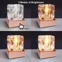 Ambient Glass Ice Cube Touch Dimmable Table Lamp Copper Base with G9 Bulb 