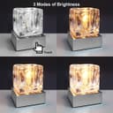 Ambient Glass Ice Cube Touch Dimmable Table Lamp Chrome Brush Satin Base with G9 Bulb 