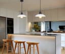 Retro Vintage White Ceiling Light Shade Metal Industrial Hanging Pendant Light Black Fitting 