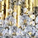 Modern Square Chandelier Crystal Droplets Gold Effect Base M0142 with 4 x 3w G9 WW