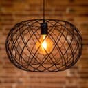 Black Metal Industrial Ceiling Wire Cage Globe Pendant Light M0183 with 4W G95 LED 
