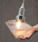 Retro Glass Diamond Shape Chrome Ceiling Pendant Light M0184