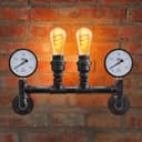 Vintage Industrial Pipe Wall Light with Twin Guage M0188P 