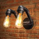 Twin Vintage Industrial Pipe Wall Light M0191P