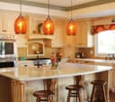 Vintage Ceiling Crackle Amber Mosaic Glass Pendant Light M0209