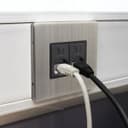 2 Gang Double Ethernet Port Data Socket CAT 5 Wall Plate Brushed Chrome Gloss N443DME