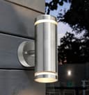 2 x Outdoor Double Wall Lights Stainless Steel GU10 Fitment