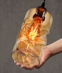 Vintage Gold Twisted Cylinder Glass Ceiling Pendant Lamp M0230