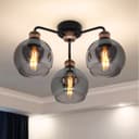 Modern Grey Glass Ceiling Light 3 Globe Shades M0232