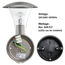 Brushed Stainless Steel Wall Light With Movement Sensor IP44 ZLC012 