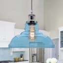 Modern Vintage Blue Glass Dome Ceiling Pendant Lamp M0235