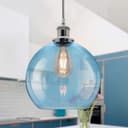 Modern Vintage Blue Glass Globe Ceiling Pendant Lamp M0236