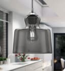 Modern Vintage Grey Smoked Glass Pendant Lamp M0224